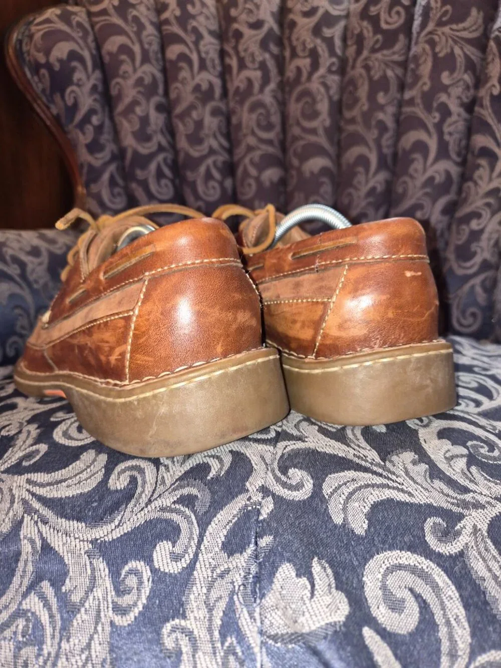 Mens Born Brown Leather boat shoes